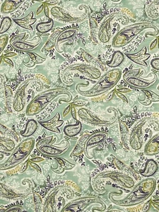 1.9M Green Paisley Lurex Striped Crinkle Woven Crepe Chiffon Dressmaking Fabric - Picture 1 of 4