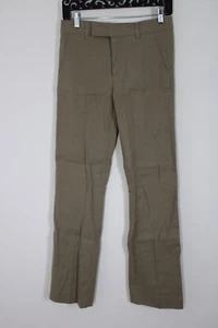 Vince 0 Brown Linen Cotton Blend Straight Leg Pants - Picture 1 of 8