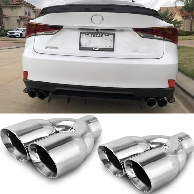 适用于雷克萨斯 IS200t IS300 IS350 2.5 英寸 3.5 英寸输出双排气管尖双壁 — 第 1/4 张图片