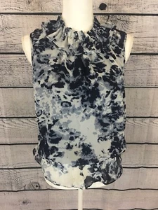 Kenneth Cole New York Women’s Cami Tank Top Shirt Blue White Size 10 P - Picture 1 of 9