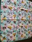 VTG Baby Looney Tunes Crib Comforter Quilt Blanket Tweety Bugs lovey green trim