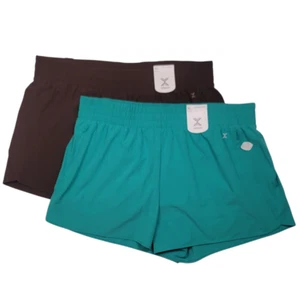 Xersion Donna NUOVO NUOVO CON ETICHETTE Set di 2 Blu Marrone 3,75" Mid Rise Running Short Taglia XL - Foto 1 di 11