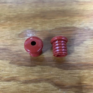 BICYCLE HANDLE BAR PLUGS RED FITS SCHWINN HUFFY SEARS MURRAY AND OTHERS NEW - Picture 1 of 6