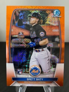 2023 Bowman Baseball Brett Baty Orange Mojo #/25 Rookie (RC) - Picture 1 of 2