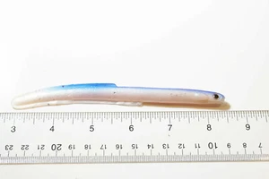 Lot of 25 Soft Plastic Artificial Eel Lure Bulk Packaged Blue/Pearl 5-1/2" - Picture 1 of 1