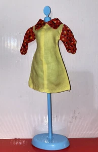 Vestido Vintage Años 60 BARBIE Clon Maddie Rojo Amarillo Estampado Floral Hong Kong - Imagen 1 de 5