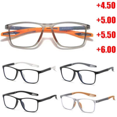 Gafas de lectura +4,5 +5,0 +5,5 +6,0 lente óptica lector de marco de plástico negro/rojo" Foto 1 de 4