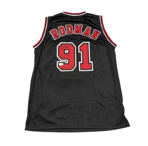 Dennis Rodman Signed Bulls Custom Jersey w/ 5 NBA Champ Beckett Wit BAS COA - Picture 1 of 3