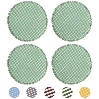 4 Pack 13 Inch Round Bar Stool Cushions for Kitchen Dining Seat Pads Green Grim - Image 1 of 4