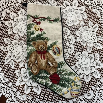 Medias de Navidad 20x7,5 - Tengo 50+ LANDS END punta de aguja - OSO Foto 1 de 2