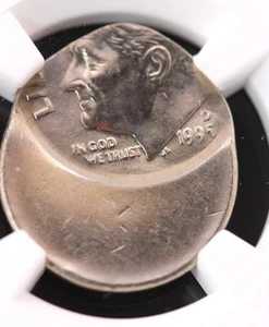 1995-D 10C Roosevelt Dime NGC MS 65 Struck 45% Off Center - Picture 1 of 5