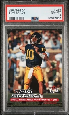 Tarjeta de novato Fleer Ultra Tom Brady 2000 #234 PSA 8 Foto 1 de 2