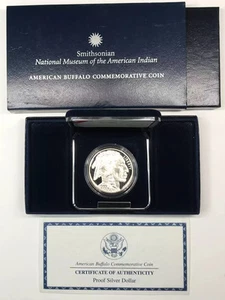2001-P American Buffalo Proof Silver Dollar w US Mint OGP - Box & COA - Picture 1 of 4