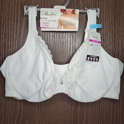 Playtex Bra 46C Dreamwire Front Close White 4423 New with Tags - Image 1 of 4