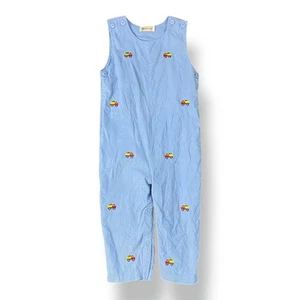 Baby Luigi Embroidered Truck Corduroy Longall Romper Babies Size 24M Blue - Picture 1 of 9