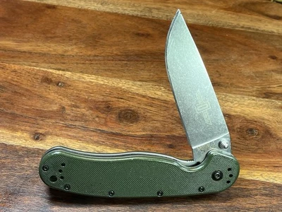 Ontario Knife Company OKC Rat Model 1 AUS 8 Taiwan OD Green Scales - Image 1 of 4