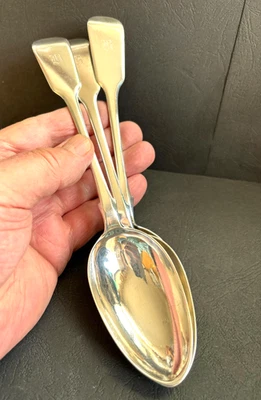 EXETER  1852 Set of Three Victorian  Sterling Silver  9" Tablespoons - 222 grams - Image 1 of 4
