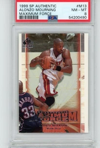 1999-00 SP Authentic Maximum Force #M13 Alonzo Mourning - PSA 8 - Picture 1 of 2