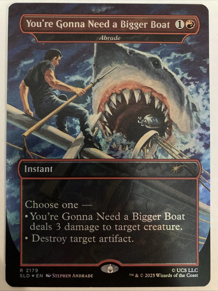 JAWS Abrade ✨ Borderless Rainbow 🌈 FOIL ✨ MTG NM Secret Lair (2179) - Image 1 of 1