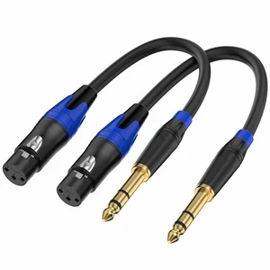 XLR to 1/4 TRS Stereo Adapter,XLR Female to 1/4 Inch (6.35mm) Balanced Microp... - Bild 1 von 6
