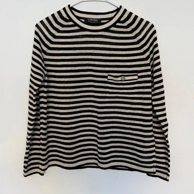 Suéter de lino a rayas blanco y negro 'S Max Mara para mujer talla XS silencioso de lujo Foto 1 de 4