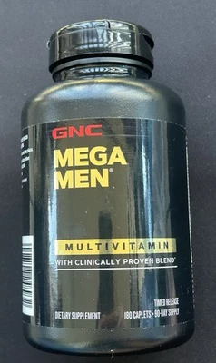 GNC Mega Men Multivitamin 180 Caplets. Exp. 10/26. New and Unopened Box - Image 1 of 4