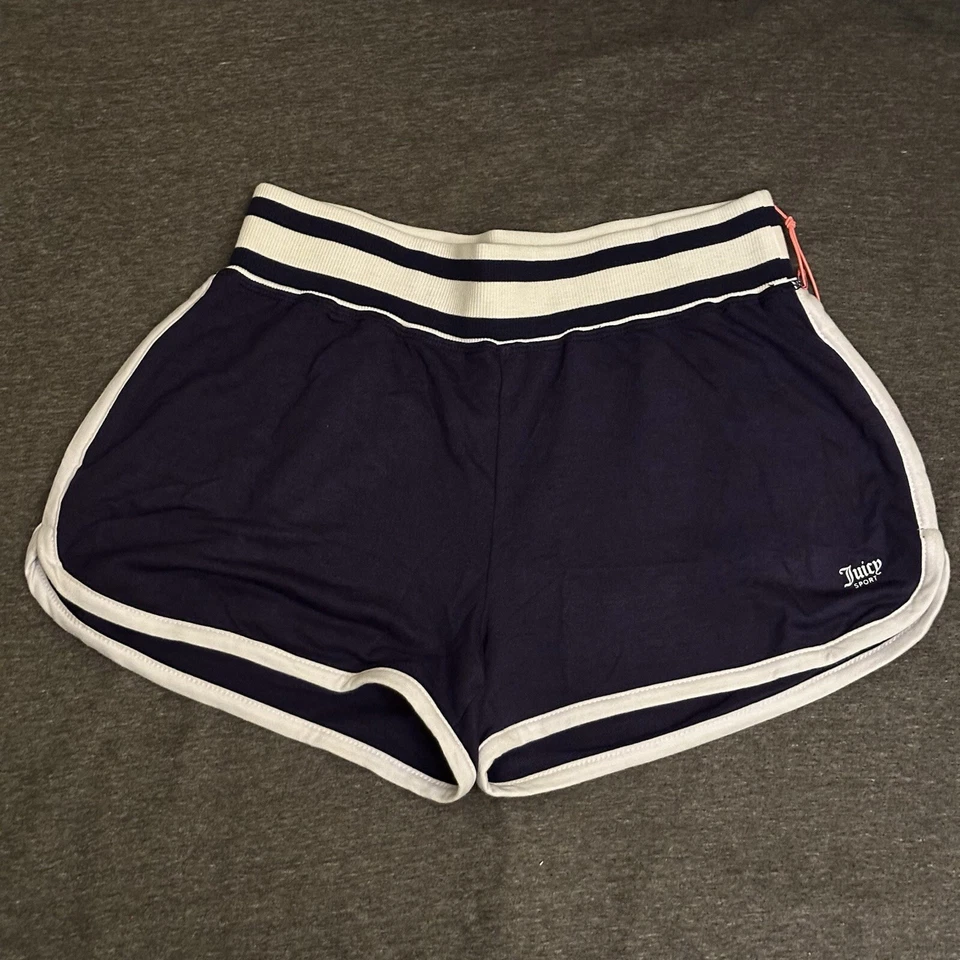 Nuevos Pantalones Cortos Juicy Couture Para Mujer Deportivos Negros Blancos a Rayas Talla XS Foto 1 de 4
