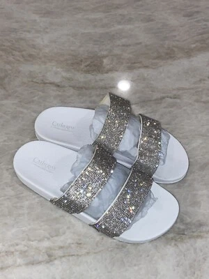 Nuevas Sandalias Catherine Malandrino Blanco Bling Talla 9 Foto 1 de 4