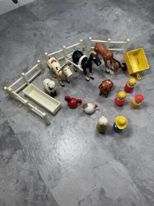 Vintage Fisher Price Little People 19 Figuren Konvolut Menschen Bauernhof Tiere Zubehör - Bild 1 von 8