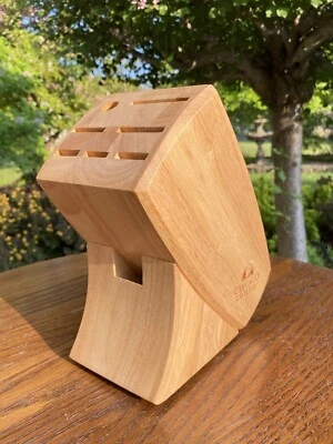 Chicago Cubiertos Madera Cuchillo Bloque Madera Almacenamiento Organizador 8 Ranuras Foto 1 de 4