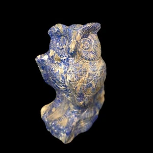 5" Lapis Lazuli Carved Owl Sculpture - Picture 1 of 21