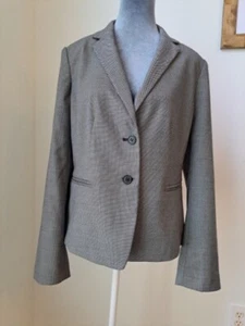 Blazer Mujer Talla 8 Nuevo Con Etiquetas Negro Blanco Micro Estampado Chaqueta Ann Taylor - Imagen 1 de 14