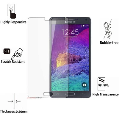 For Samsung Galaxy Note 4 Tempered Glass Screen Protector - CRYSTAL CLEAR - Image 1 of 4