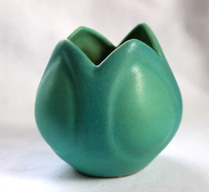 Van Briggle Art Pottery Tulip Vase Vintage Bowl Blue greenTurquoise 3.5” - Picture 1 of 6
