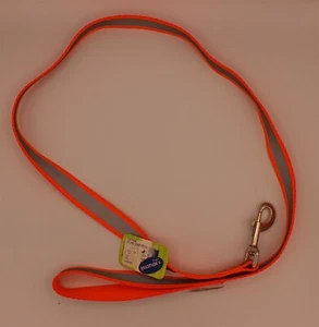 Top Paw Reflective Dog Leash 4 FT Orange Stripe Safety Nylon - Imagen 1 de 2