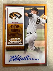 Breckin Williams 2015 Panini Contenders Prospect Ticket #44 Auto