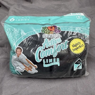 Calcetines De Colección NOS Para Mujer Fruit of the Loom Active Comfort No Show 6 Talla 4-9 Negros Foto 1 de 4