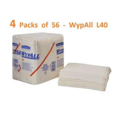 WypAll L40 05701 Disposable Washcloth Task Wipes 12.5 X 12",  4 Pack of 56 Wipe - Image 1 of 4