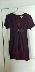 Vestido Wayne Diamante Uva Manga Corta con Abrigo Adjunto Talla 18 - Imagen 1 de 4