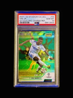 2020 Stadium Club Chrome Green Yellow Refractor Vinicius Junior #111/125 PSA 10 - Image 1 of 2
