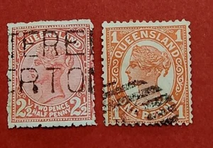 Lot 24 Of 2 Queensland Stamps 1899 Early Issue Used Fine - Picture 1 of 2