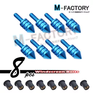 Blue Spike Windcreen Bolts Screws Kit For Suzuki GSXR 600/750 08-10 - Foto 1 di 1