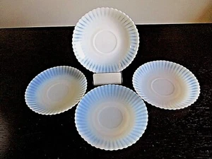 Beautiful Set of 4 Saucers 5.75" Vintage 1930's MacBeth Evans Monax Petalware  - Picture 1 of 4