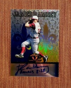 2012 Leaf Valiant Draft Blue #JR1 James Ramsey Cardinals Baseball Card AU /25