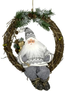 Türkranz Adventskranz mit Santa Ulf 30cm Nikolaus Santa Claus - Bild 1 von 1