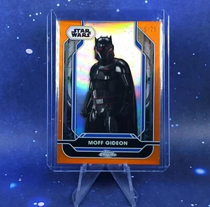Moff Gideon /25 2024 Topps Chrome Star Wars rifrattore arancione Costco Super Box - Foto 1 di 15