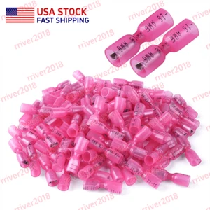 50-250X Red Heat Shrink Marine Grade Female Spade Connectors Terminals AWG 22-16 - Picture 1 of 12