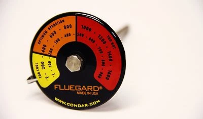 CONDAR Stove pipe probe thermometer for double wall stovepipe on wood stoves (3-39)