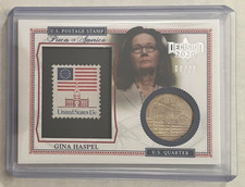 GINA HASPEL #/d 8/20 DIRECTOR OF CIA 2020 RELIC PIECES OF AMERICA STAMP / COIN
