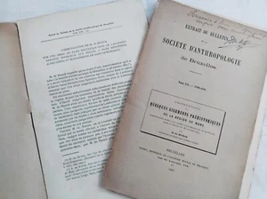 GISEMENTS PREHISTORIQUES DE LA REGION DE MONS 1901 MUNCK ENVOI PREHISTOIRE BELGE - Picture 1 of 2